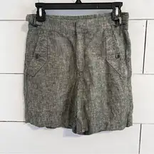 Athleta Voyager Linen Shorts. In Aspen Olive. Size 2. Excellent Used Condition