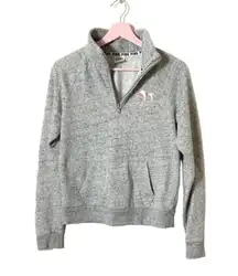 PINK - Victoria's Secret VS PINK pullover sweatshirt knit quarter zip rose gold logo top XS