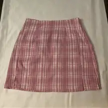 SHEIN Plaid Pink/White Skirt S Barbiecore Light Academia Bratz Classic Preppy
