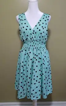 Derek Heart Sleeveless Mint Polka Dotted Dress Size Large