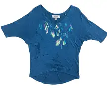 Women’s Blue Peacock Top Size Small