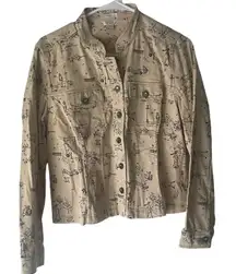 Christopher‎ & Banks Vintage Size Small Novelty Print Fall Rain Print Jacket