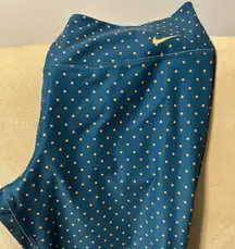 Nike Legendary Dri-Fit Pant - Teal Orange Polka Dot Cropped‎ Legging. Large.