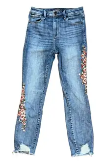 Abercrombie & Fitch Simone High Rise Ankle Denim‎ Jeans Embroidered Floral 26/2
