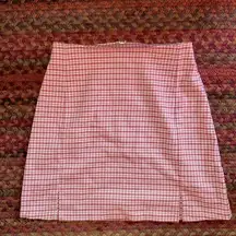 Brandy Melville JOHN GALT /  RED MICRO PLAID MINI SKIRT DOUBLE PLEAT