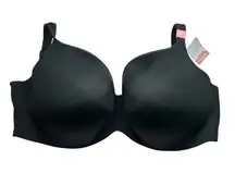 New Cacique Black lined Balconette Bra 40J Molded Cups