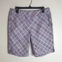 Callaway Flex Fabric UPF 50 Opti-Dri Pink Blue Plaid Checker ladies size 33”