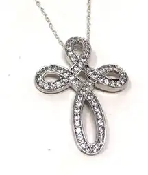 Sterling Silver Lovely  cross, faux diamonds