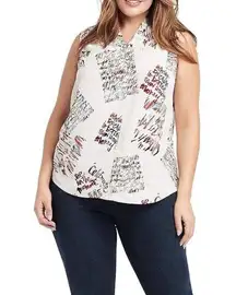 Nic + Zoe Scattered Letters Tank Graffiti Positive Affirmations Sleeveless 3X