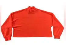 New Look  brand, neon orange/coral fluffy crop top Sz Small