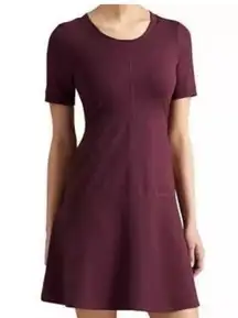 Athleta Chianti Red En Route Ponte Fit & Flare Tennis Dress, Sz Large Tall