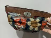 Fossil Key-Per Small Zipper Pouch Bag Cosmetic Bag Accessories Floral O