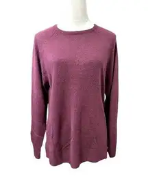 Sweet Romeo Womens Pullover Sweater Purple Long Sleeve Crew Neck Tight Knit S