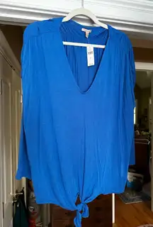 Royal blue relaxed fit shirt , silky feel