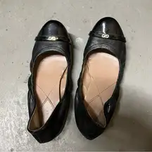 Cole Haan  Black Round Toe Leather Flats Size 6 GUC