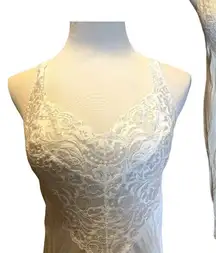 Vanity Fair Vintage White Lace Slip‎ Dress Small 36