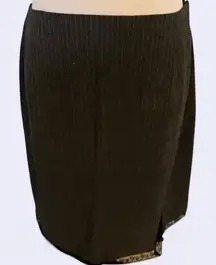 Japanese Dark Gray Striped Skirt with Lace made in Japan