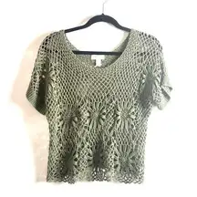 Forever 21  Green Crochet Top