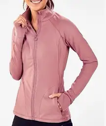 Fabletics Rosalia‎ Performance Full Zip Athletic Thumbholes Mauve Pink Small