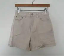 beige denim shorts