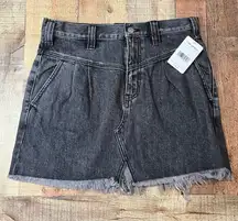 We the Free NEW Women's Sanded Black Distressed Denim Skirt Sz 28 Festival Boho