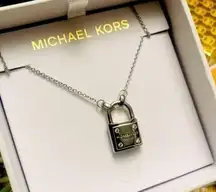 Michael Kors silver lock necklace​​​​​​