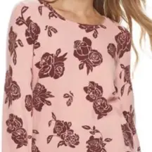 Women’s Elle Rose and Maroon Floral Sweater size Medium