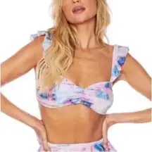 NEW‎ Beach Riot Free People Poppy Bikini Top candy skies tie dye, M