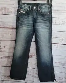 Diesel Dark Wash Y2K Whiskered Mid-Rise Slim Bootcut Women's Jeans Size 25