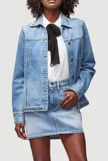 Frame Le‎ Studded Motif Jenning Blue Denim Jacket