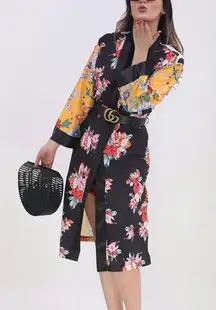 🍒 MIXED KIMONO ROBE DUSTER MIDI LONG FLOWER POLKA DOT FLORAL SLEEVE BOHO CHIC