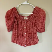 Talisman rust orange mirage peasant crop‎ Women's XS