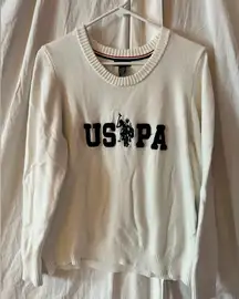 U.S. polo white sweater navy blue letters xl