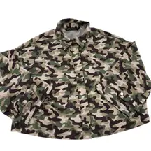 Zara Shirt Womens XS Camouflage Camo Button Up Long Sleeve Stretch‎ Casual Urban