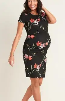 Old Navy floral bodycon maternity dress