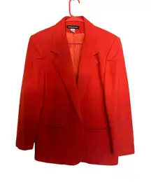 Vintage SAVANNAH Orange Red High Quality 100% Pure Wool Single Button Blazer 14