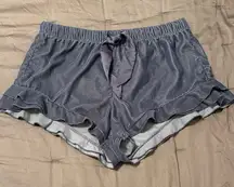 Victoria's Secret Gray Satin Ruffle Pajama Shorts