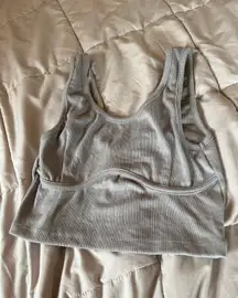 gray bustier crop top