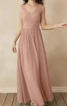 David's Bridal AW Gwyneth Bridesmaid Prom Formal Special Occasion Wedding Guest Dress, 16, Rose, Pink