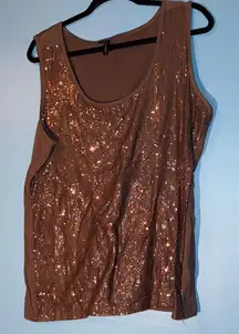 Sequin Embellished Brown Tank Top (BUNDLE ME !) Maurice’s size 2