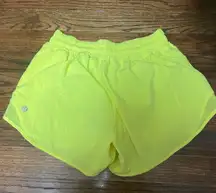 Lululemon Shorts Hotty Hot 4" Neon Yellow Low-Rise Lined 2