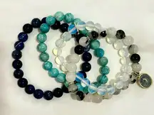 Elegant Multi-Color Stone Bracelet Set