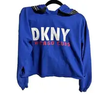 DKNY  Chicago Cubs cropped hooded shirt