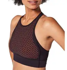 Lululemon Get Your Peek On Bra Sports Black & Orange Medium Support Size 8