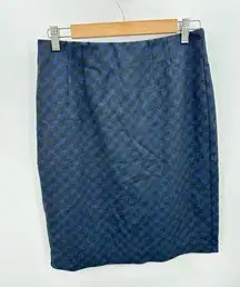 Amanda & Chelsea Skirt Women MEDIUM Black Blue Stretch Knee Length Pencil