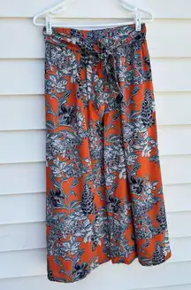 CAbi Orange Blue Maxi Wrap Skirt