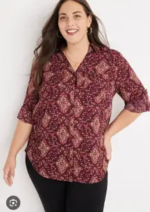 Maurices XL Elegant Women's Patterned Blouse NWOT