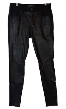 JOES JEANS The Icon Mid Rise Skinny Ankle Pants Black Faux Leather Size 26