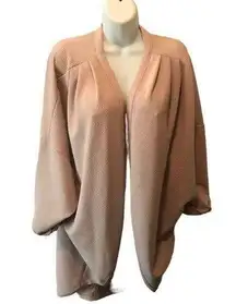 Lucy Tech Lucy Inner Journey Wrap Jacket XL Champagne Pleated Shoulder Open Concept Flowy