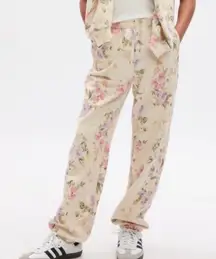 GAP x LoveShackFancy Floral Jogger Sweatpants in Cream Women’s Size XXL